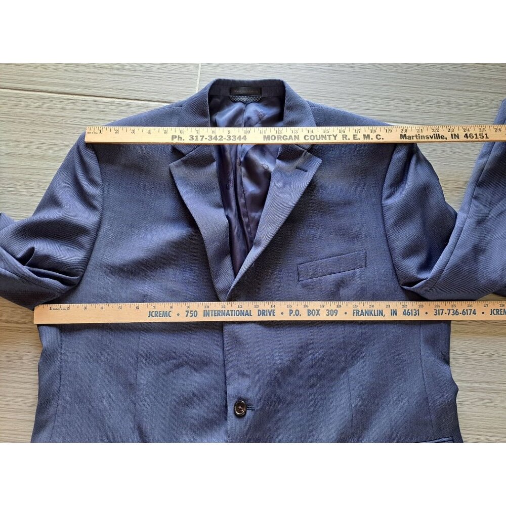 Ralph Lauren Mens Navy Blue Two-Button Blazer Jacket Notched Lapel Wool Bld 48R - Picture 7 of 14
